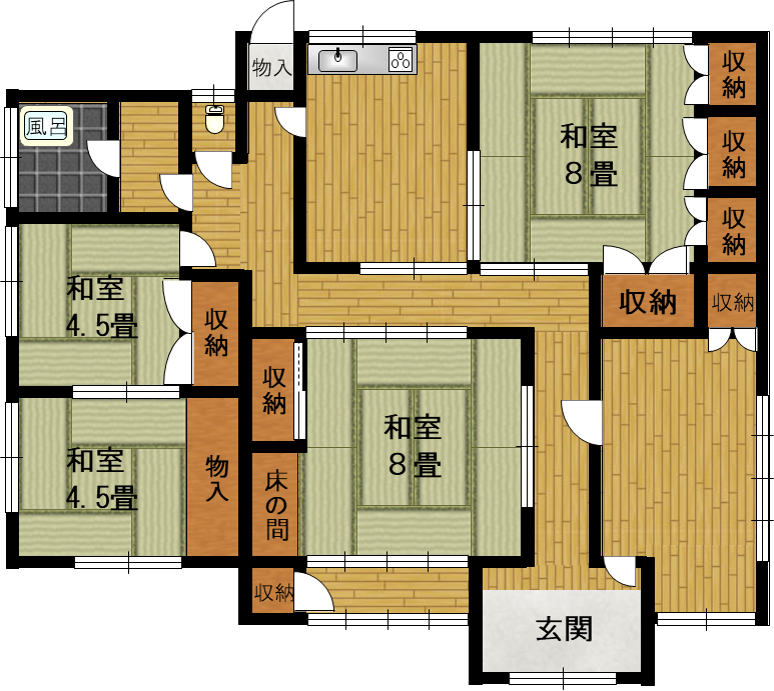 Floor plan for 1980s wood house near the coast in Tagami, Tarumizu