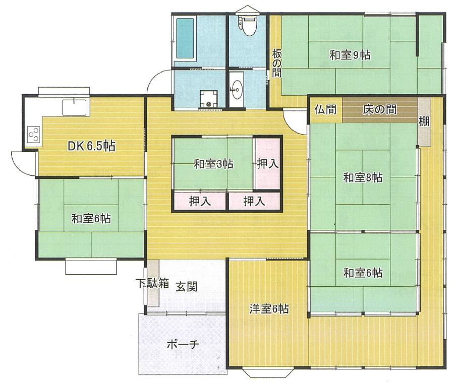 Floor plan for 1990s wood house near the coast in Kunobaru, Tarumizu