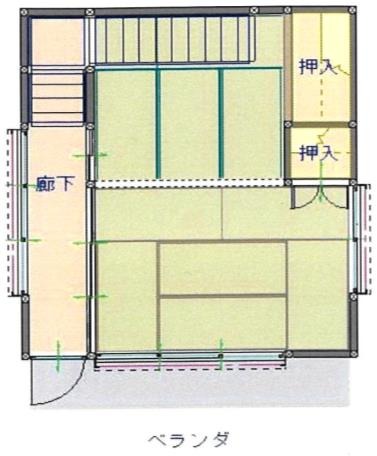 Floor plan for 1950s wood house in Takaono, Izumi, farmland, approval needed