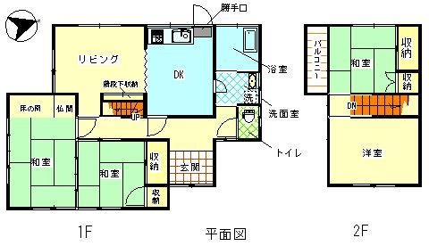 Floor plan for 1970s wood house in Oita