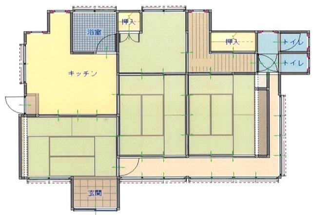 Floor plan for 1950s wood house in Takaono, Izumi, farmland, approval needed