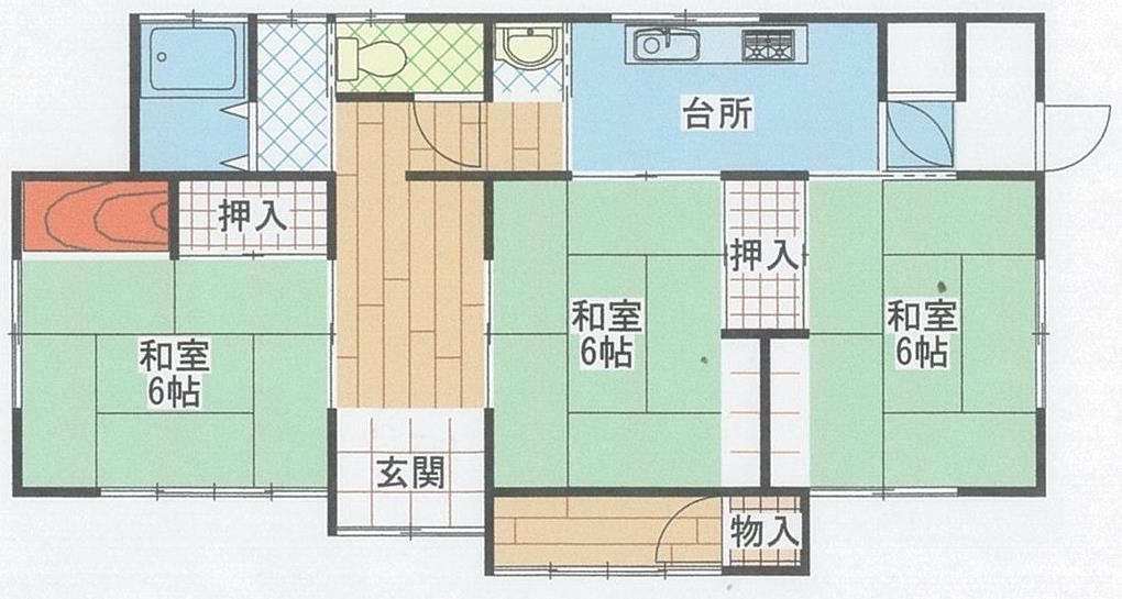 Floor plan for 1980s wood house in Kitaokawara, Minamiyamashiro
