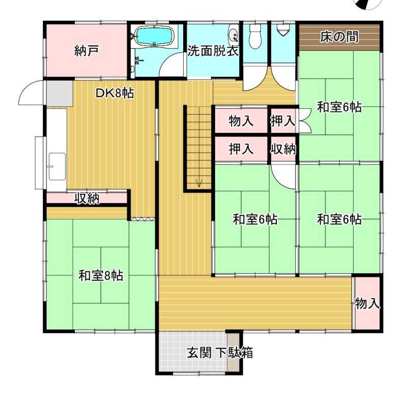 Floor plan for 1990s wood house in Iwate