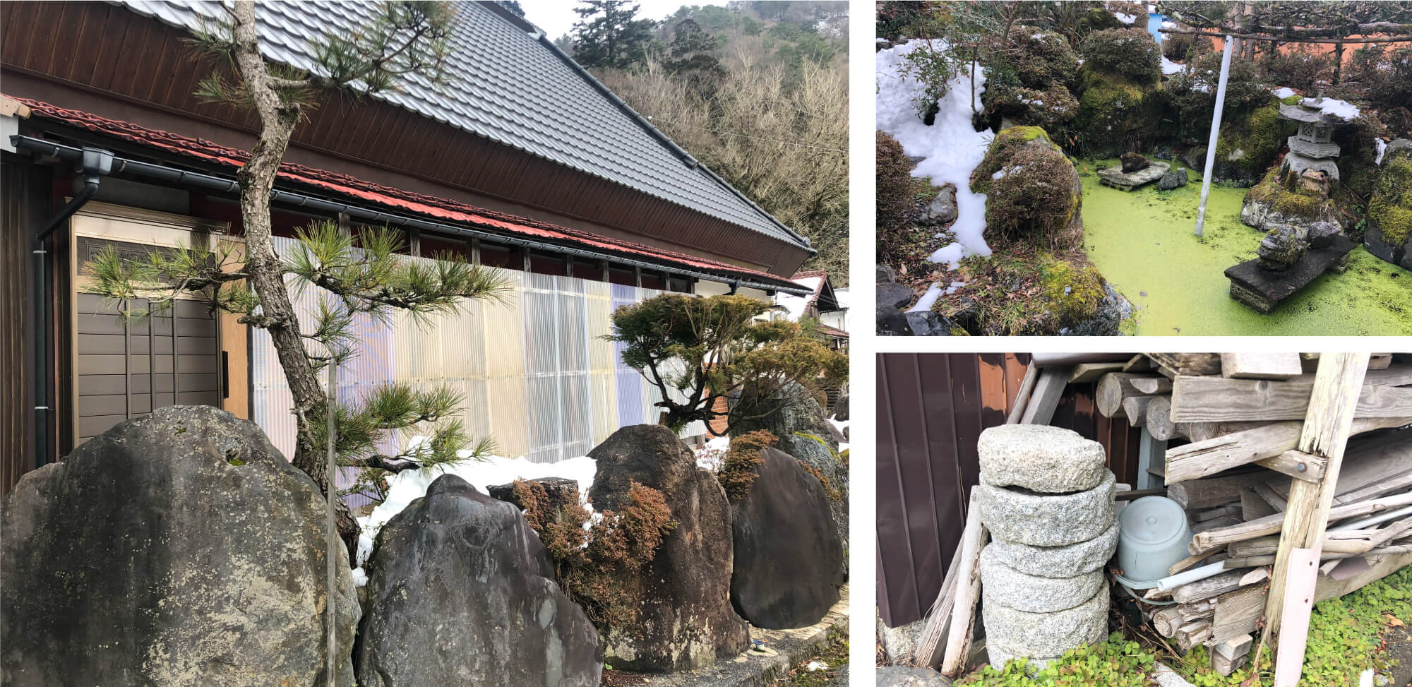 Wood house with storehouses in Shiga