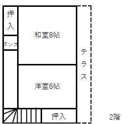 Floor plan for 1970s wood house, 19-min walk to station, Miyagi