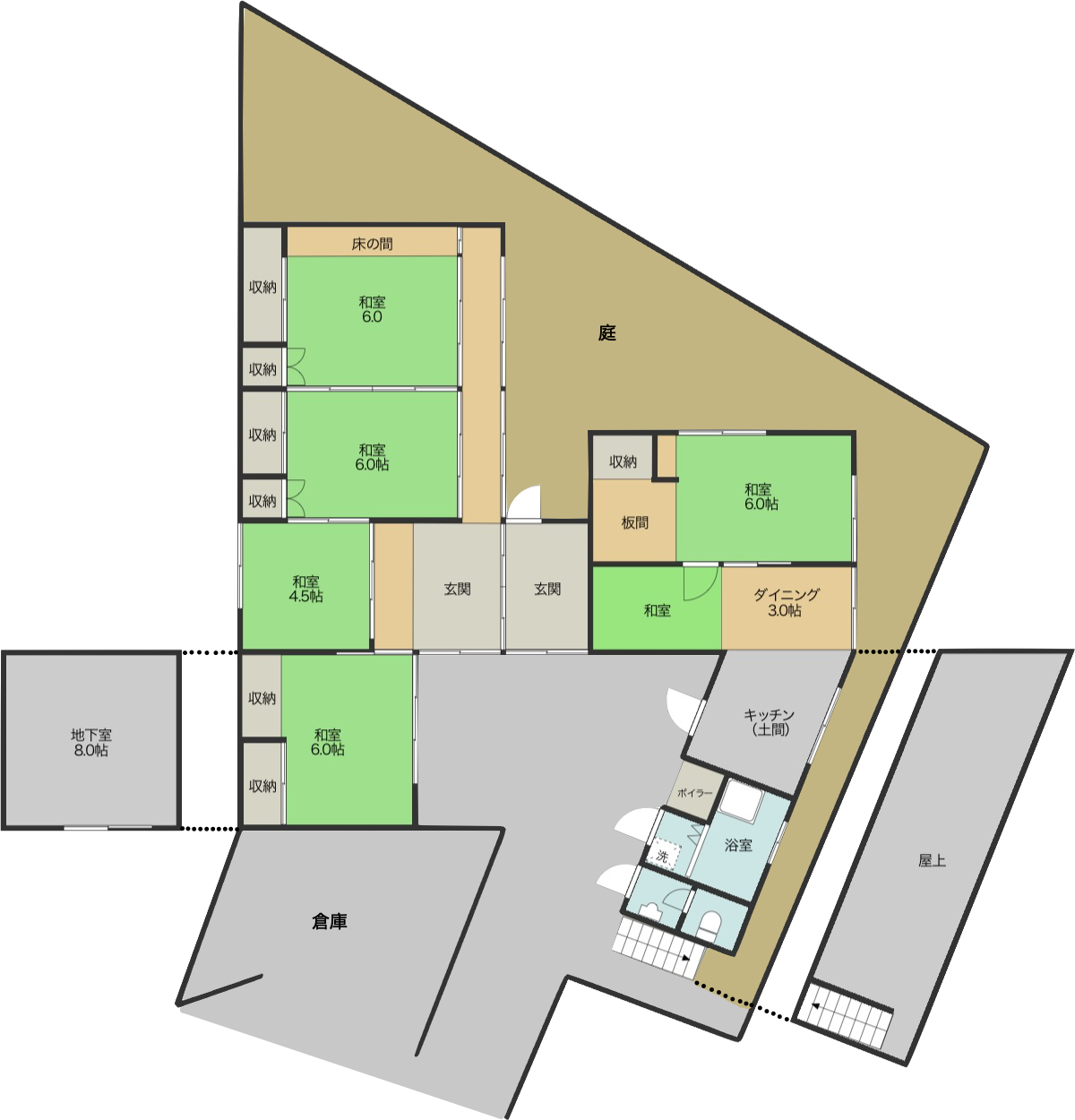 Floor plan for 1950s house in Ehime
