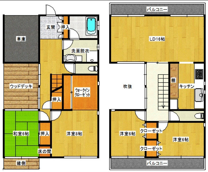 Floor plan for 1990s house, 19-min walk to station, Hyogo