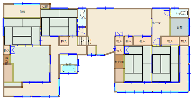 Floor plan for 1970s wood house in Okayama