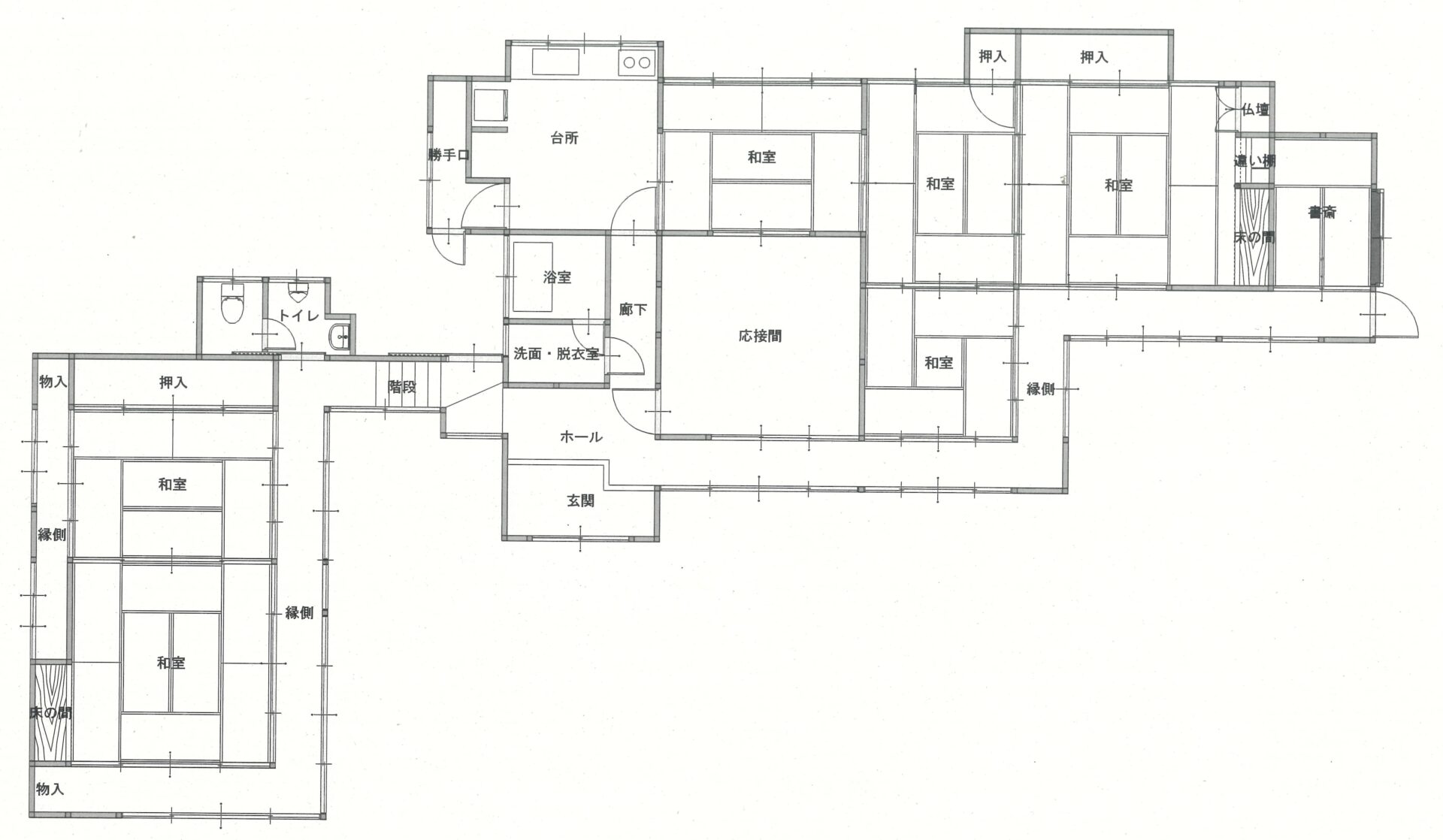Floor plan for Wood house with storehouses in Ayabe, Kyoto