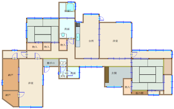 Floor plan for 1970s wood house in Okayama