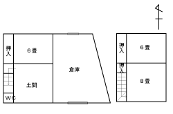 Floor plan for House with storehouses in Hyogo