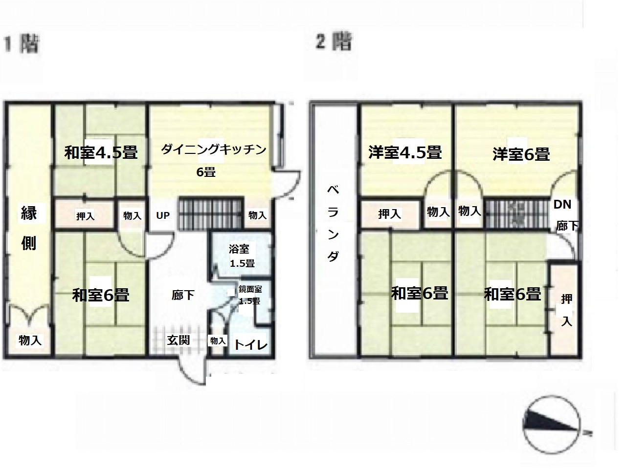 Floor plan for 1970s wood house, 6-min walk to station, Tochigi