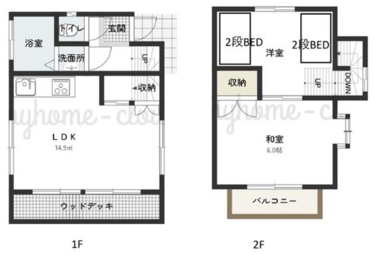 Floor plan for 1980s wood house in Tochigi