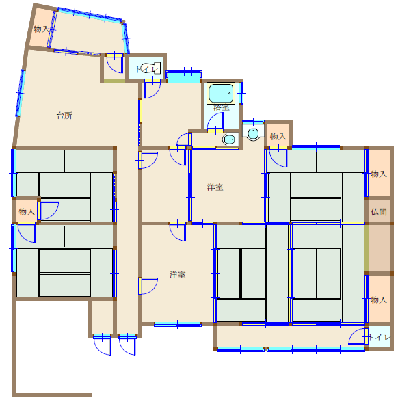 Floor plan for 1870s wood house in Kasaoka