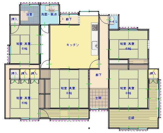 Floor plan for 1970s wood house, 15-min walk to station, Satsumasendai