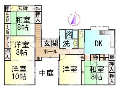 Floor plan for 1970s house, 9-min walk to station, Mie