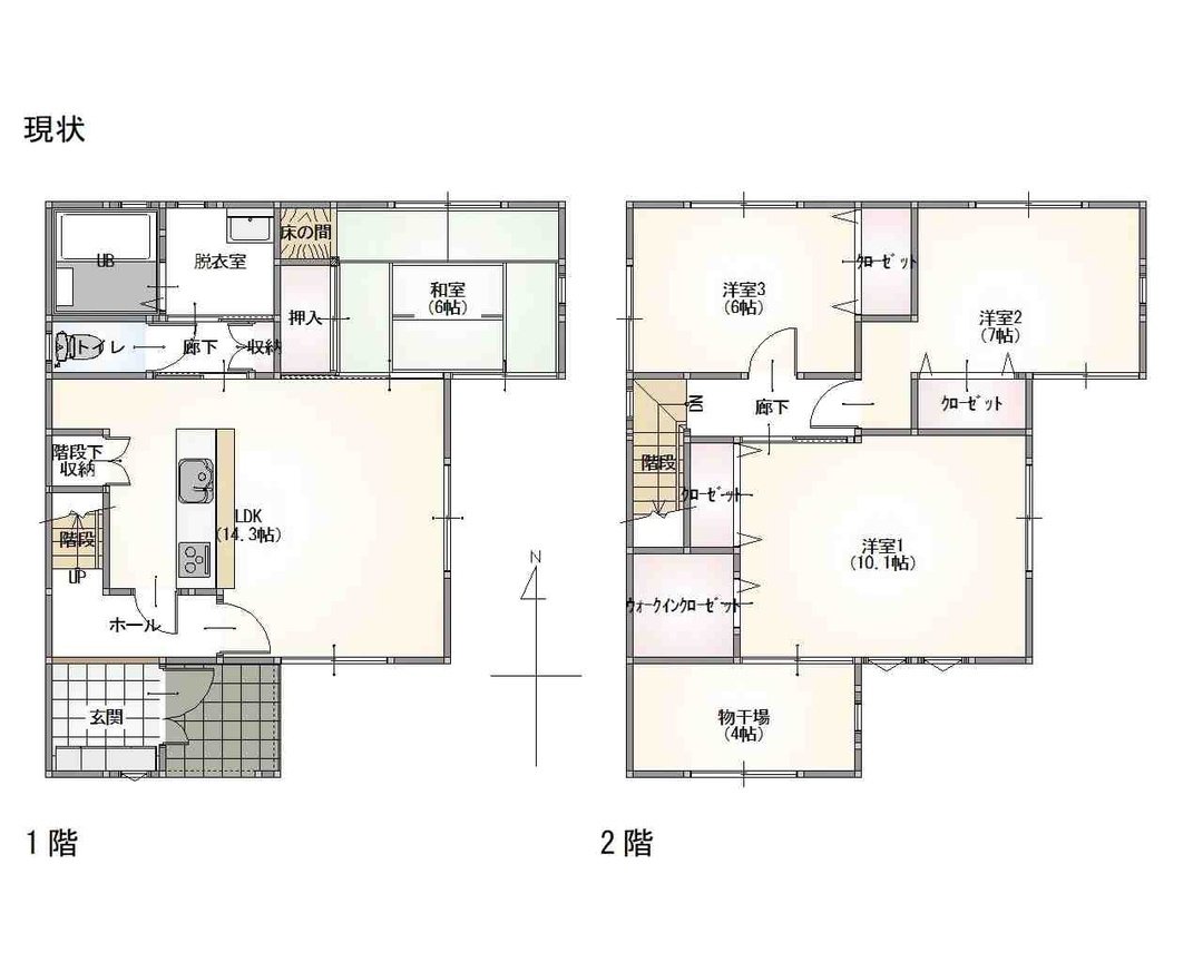 Floor plan for 2010s wood house, 17-min walk to station, Fukui