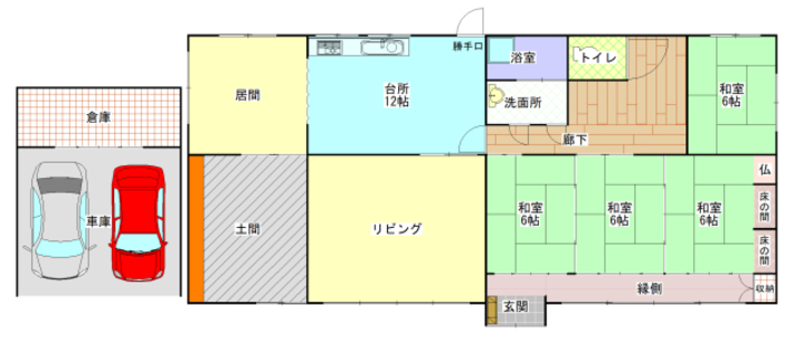 Floor plan for 1980s house in Sueyoshi, Soo, farmland, approval needed