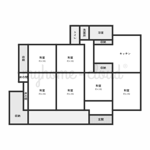 Floor plan for Wood house in Kawanabe, Minamikyushu