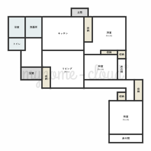 Floor plan for Wood house with outbuildings in Kawanabe, Minamikyushu