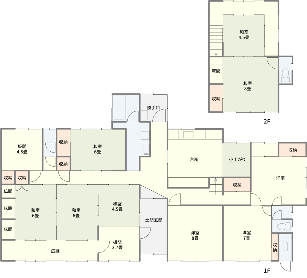 Floor plan for House with storehouses in Nara