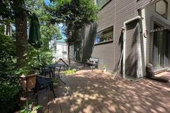 Bright quiet corner property with two-sided wide wood terrace and hot spring water inlet possibility, meticulously built new single-story house
