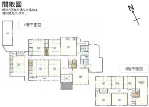 Floor plan for 1980s wood house on a large plot in Fukuchiyama, Kyoto