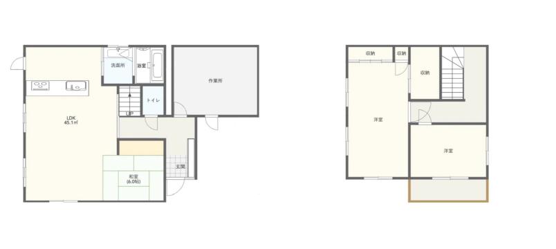 Floor plan for 1970s wood house, 9-min walk to station, Fukui