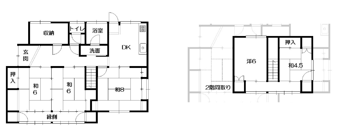 Floor plan for 1970s wood house, 19-min walk to station, Gunma