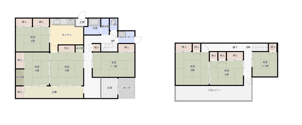 Floor plan for A 2-story house in a quiet residential neighborhood!