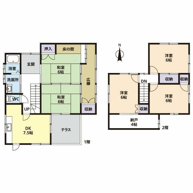 Floor plan for 1980s wood house, 18-min walk to station, Mie