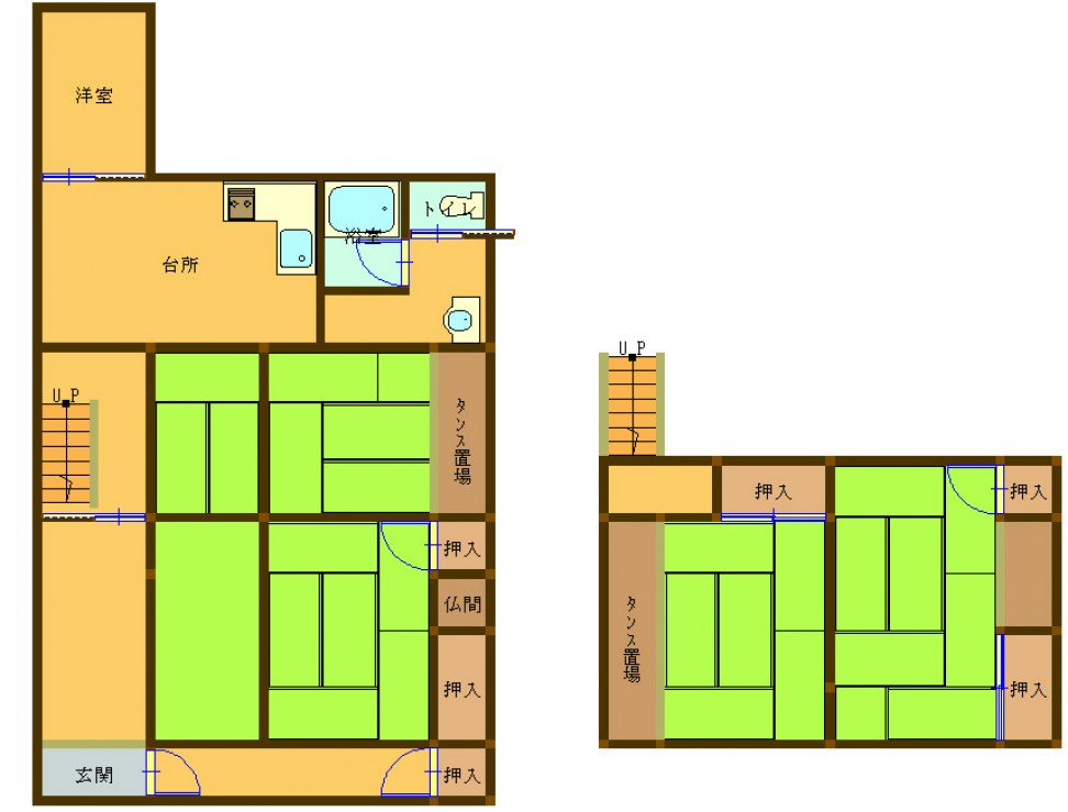 Floor plan for 1980s wood house in Oita