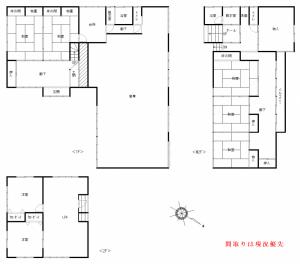 Floor plan for 1980s wood house in Niigata