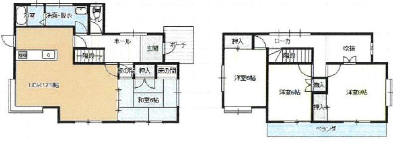 Floor plan for 1980s wood house, 17-min walk to station, Tochigi