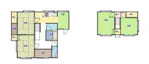 Floor plan for 1980s wood house in Gifu