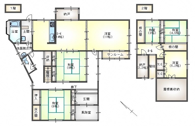 Floor plan for 1970s wood house in Aomori