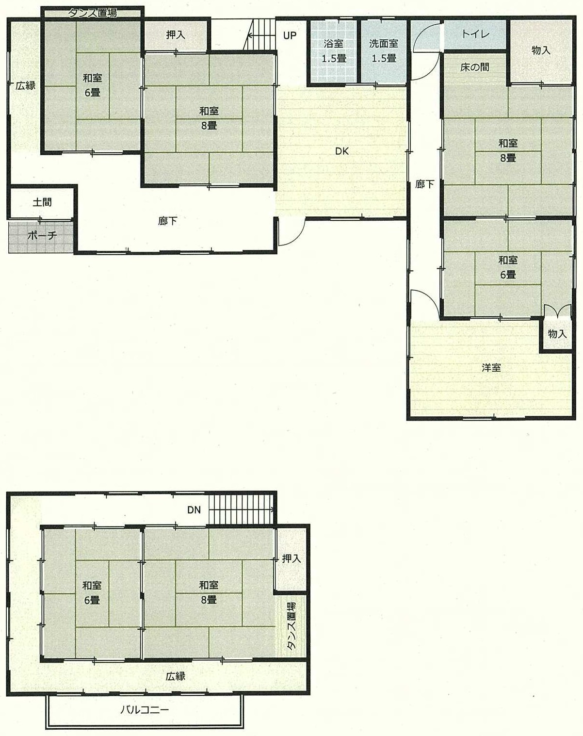 Floor plan for 1930s wood house, 1-min walk to station, Shizuoka