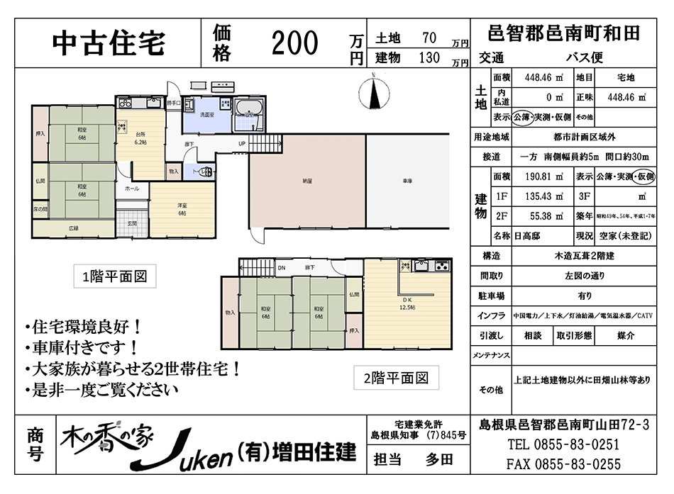 Floor plan for 1970s wood house in Shimane