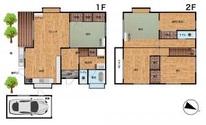 Floor plan for 1980s wood house in Makurazaki