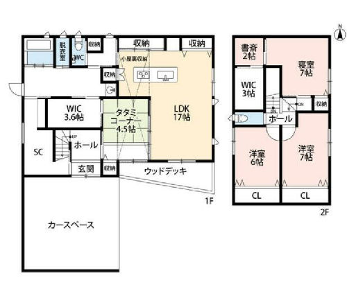 Floor plan for 2010s wood house in Fukui
