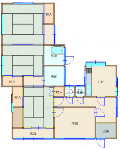 Floor plan for 1980s wood house in Okayama