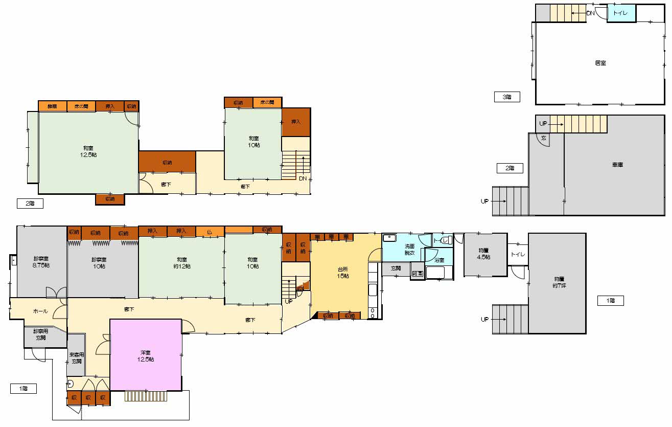 Floor plan for 1960s wood house on a large plot in Iwate