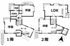 Floor plan for 1990s wood house in Shizuoka