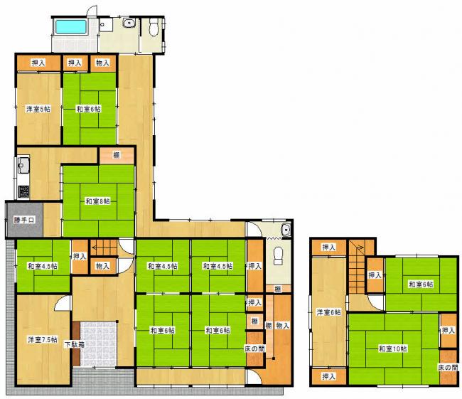 Floor plan for 1940s wood house in Shimane