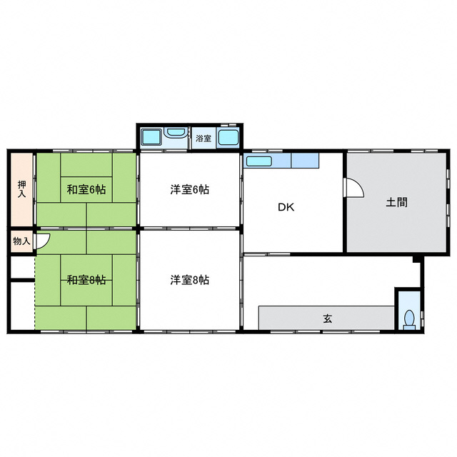 Floor plan for Wood house, 8-min walk to station, Uehara, Ayabe