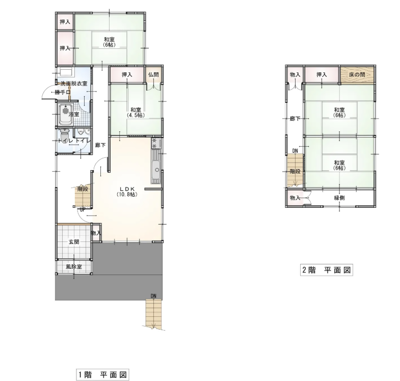 Floor plan for 1960s wood house in Kanazawa