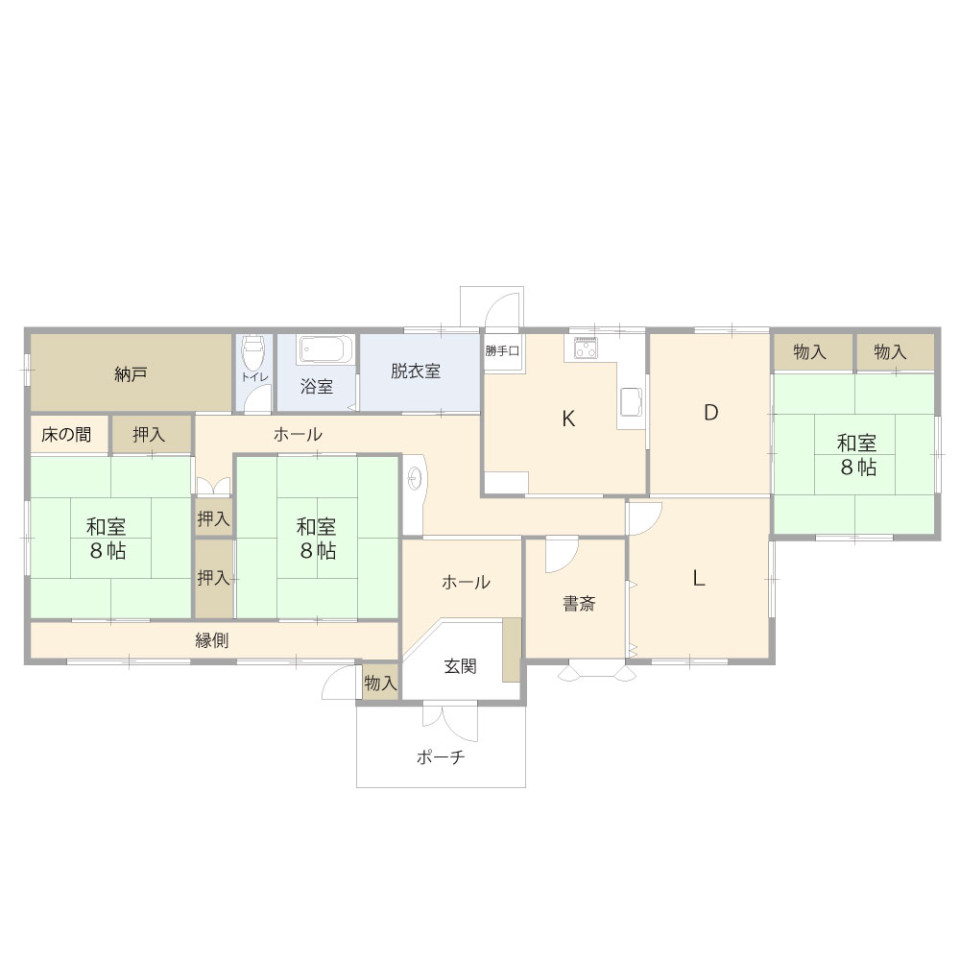 Floor plan for 1980s steel-frame house, 5-min walk to station, Tochigi