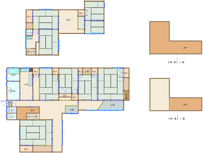 Floor plan for 1970s wood house, 17-min walk to station, Okayama