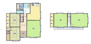 Floor plan for 1980s wood house in Gifu