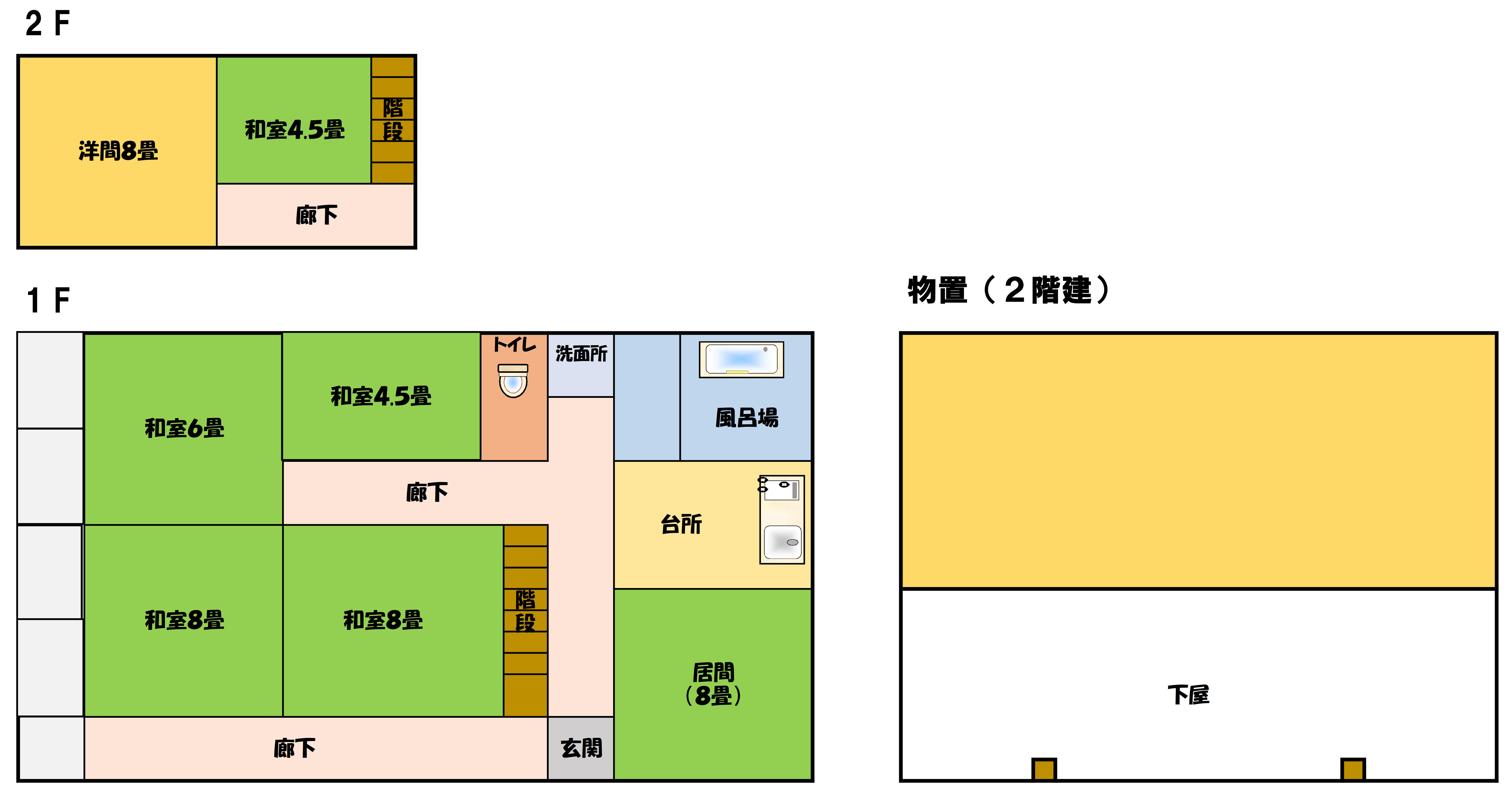 Floor plan for 1970s wood house on a large plot in Fukushima